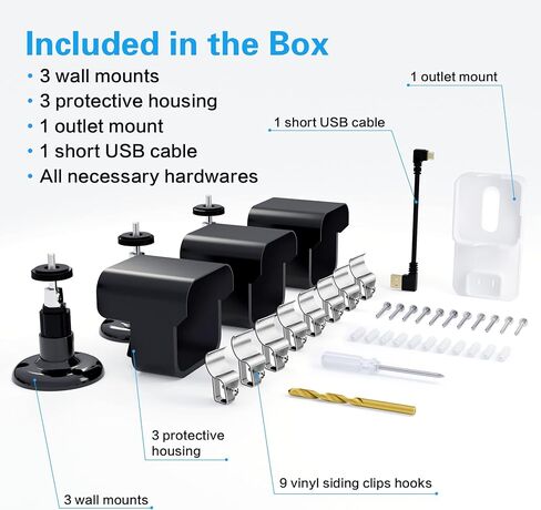 3 عبوات من مبيت الكاميرا الخارجية ودعامة التثبيت، غطاء مقاوم للطقس وحامل قابل للتعديل 360 درجة مع وحدة مزامنة الوميض، 2 منفذ تثبيت على الحائط لنظام أمان الوميض (الوميض غير متضمن) in Kuwait