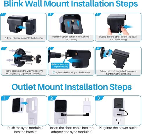 3 عبوات من مبيت الكاميرا الخارجية ودعامة التثبيت، غطاء مقاوم للطقس وحامل قابل للتعديل 360 درجة مع وحدة مزامنة الوميض، 2 منفذ تثبيت على الحائط لنظام أمان الوميض (الوميض غير متضمن) in Kuwait