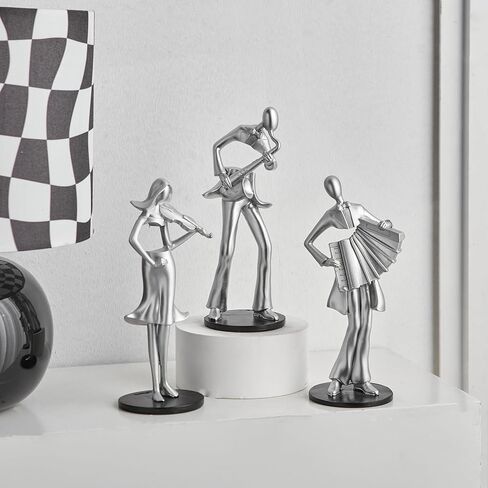 AWNR Musician Statue Gold Decor: Vintage Resin Figurines Retro Music Player Sculpture Modern Home Decor for Living Room Bedroom Table Desk Shelf Collectibles Gifts Office Decor in Kuwait