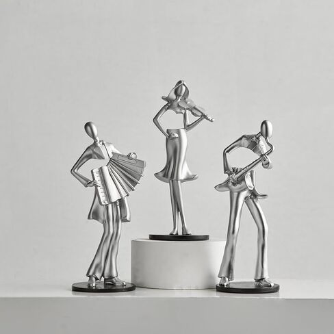 AWNR Musician Statue Gold Decor: Vintage Resin Figurines Retro Music Player Sculpture Modern Home Decor for Living Room Bedroom Table Desk Shelf Collectibles Gifts Office Decor in Kuwait