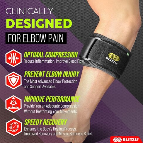 بليتزو دعامة كوع لتخفيف الام الكوع للتنس والجولف. دعامة مضادة مع وسادة ضغط ثلاثية الابعاد in Kuwait
