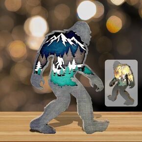 هدايا Hosrnovo Bigfoot، تمثال خشبي Bigfoot مقاس 8.2 بوصة لديكور المنزل، هدايا ساسكواتش كبيرة ثلاثية الأبعاد للرجال ومحبي اليتي، هدية رائعة لعيد الأب in Kuwait