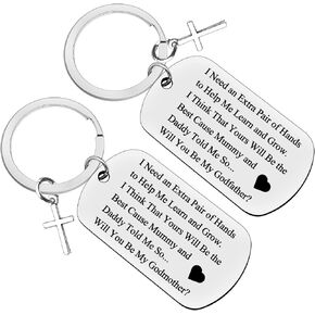Godparents Gifts from Godchild,Godmother Keychain Godfather Gift Godparent Proposal Gift Christian Gift