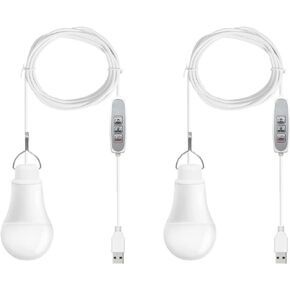 Taysing USB Light، مصباح USB، أضواء التخييم، 7W عكس الضوء معلقة أضواء خيمة الطوارئ المحمولة لمحطة الطاقة الشمسية شاحن لوحة الطاقة بنك الطاقة انقطاع التيار الكهربائي التخييم في الهواء الطلق إعصار، 2 حزمة 5000K