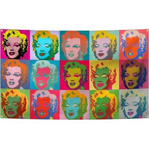 ملصق جداري فني من WEboL، لافتة مارلين نسيج مونرو مقاومة للبهتان - ألوان زاهية عصرية لديكور غرفة البنات وديكور مسكن الكلية مع 4 حلقات نحاسية 3 × 5 أقدام in Kuwait
