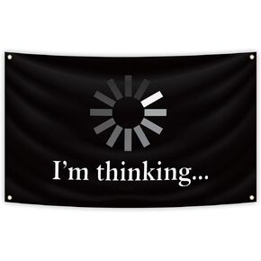 MKNAZ أنا أفكر نسيج ميمي نمط العلم 3 × 4FT الجدار معلقة غرفة النوم الجامعة متعة غرفة نوم الجدار ملصق الديكور مع 4 الحلقات النحاسية in Kuwait