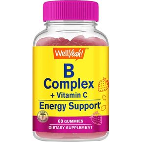 Vitamin B Complex Gummies -with Vitamin C, Niacin, Vitamin B6, Folic Acid, Vitamin B12, Biotin & Pantothenic Acid - 2 Month Supply -Natural Sourced Flavors, Non GMO, Gluten Free -60 Gummies in Kuwait