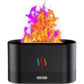 مرطب ناشر الزيوت العطرية من لوبورس، موزع رائحة هواء لهب 7 ألوان، موزع رائحة الهواء مناسب للمنزل والمكتب والجيم، مرطب رذاذ بارد بدون ضوضاء مع إيقاف تلقائي بدون ماء in Kuwait