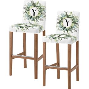 PIEPLE Burnt Orange Bar Stool Cover Set of 2, Modern Geometric Oil Painting Abstract Art Stretch Removable Bar Stool Chair Covers with Backs Pub Counter Stool Chair Slipcover for Dining Room Cafe in Kuwait