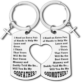 Dabihu Godparent Gifts from Godchild Keychain Godparents Proposal Gifts for Baptism Christening Gift First Communion Gift