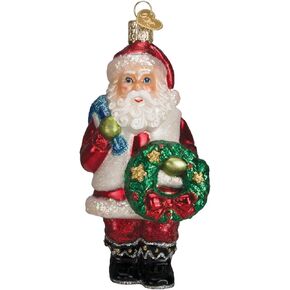 Old World Christmas Ornaments Santa Owl Glass Blown Ornaments for Christmas Tree