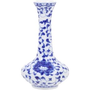 Ceramic Planter Blue and White Porcelain Vase Ceramic Flower Vase Chinese Ginger Jar Small Chinoiserie Vase Glazed Floral Vase Jingdezhen Buds Vase for Home Decor Retro Flower Vase