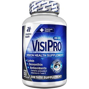 VISIPRO® 20-20 New Vision Health Supplement - Advanced Eye Vision Vitamins for Complete Eye Health, Vision Support & Macular Free Radical Defense - 60 Veggie Caps in Saudi Arabia