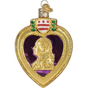 Old World Christmas Purple Heart Glass Blown Ornament for Christmas Tree in Kuwait