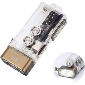 RovyVon Angel Eyes E8 Keychain Flashlight، 700 لومن، متوافق مع بطارية AAA، مصباح يدوي USB C قابل لإعادة الشحن EDC (365 نانومتر ضوء أسود/أحمر/أبيض) in Kuwait