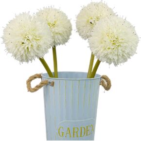 زهور الأقحوان الاصطناعية المذهلة من TOPIA - زهور الأليوم الحريرية والهندباء الحريرية - مثالية لحفلات الزفاف والحفلات وديكور المنزل (أبيض، 4 عبوات) in Kuwait