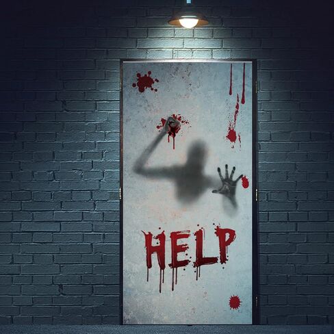 126 Pcs Halloween Decorations Stickers, 12 Sheets Halloween Window Wall Floor Clings Bloody Handprint Footprint Decals Vampire Zombie Party Stickers Decorations Supplies in Saudi Arabia