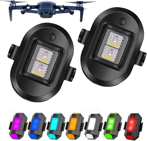 بي سي يو او ار ال اي او ار اس مصابيح ستروب للدرون مضادة للتصادم، مصابيح LED RGB بعمر بطارية طويل 0.01 باوند لطائرة دي جيه اي ميني 2/اير 2 اس/مافيك اير 2/2 برو/مافيك ميني/اف بي في/فانتوم/هولي ستون in Kuwait