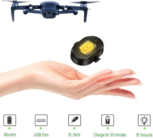 بي سي يو او ار ال اي او ار اس مصابيح ستروب للدرون مضادة للتصادم، مصابيح LED RGB بعمر بطارية طويل 0.01 باوند لطائرة دي جيه اي ميني 2/اير 2 اس/مافيك اير 2/2 برو/مافيك ميني/اف بي في/فانتوم/هولي ستون in Kuwait