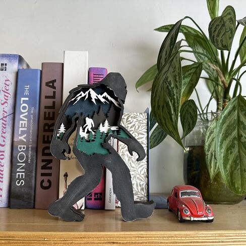 هدايا Hosrnovo Bigfoot، تمثال خشبي Bigfoot مقاس 8.2 بوصة لديكور المنزل، هدايا ساسكواتش كبيرة ثلاثية الأبعاد للرجال ومحبي اليتي، هدية رائعة لعيد الأب in Kuwait