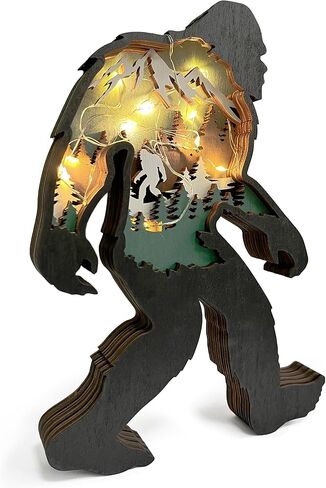 هدايا Hosrnovo Bigfoot، تمثال خشبي Bigfoot مقاس 8.2 بوصة لديكور المنزل، هدايا ساسكواتش كبيرة ثلاثية الأبعاد للرجال ومحبي اليتي، هدية رائعة لعيد الأب in Kuwait