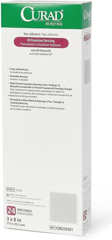Curad Oil Emulsion Dressing, 3" x 8" Non-Adherent Gauze, 24 Count (Pack of 6) in Saudi Arabia
