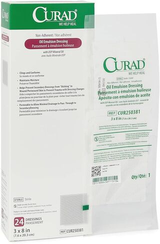 Curad Oil Emulsion Dressing, 3" x 8" Non-Adherent Gauze, 24 Count (Pack of 6) in Saudi Arabia