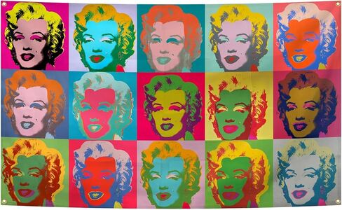 ملصق جداري فني من WEboL، لافتة مارلين نسيج مونرو مقاومة للبهتان - ألوان زاهية عصرية لديكور غرفة البنات وديكور مسكن الكلية مع 4 حلقات نحاسية 3 × 5 أقدام in Kuwait