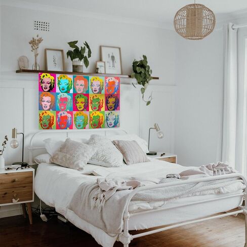 ملصق جداري فني من WEboL، لافتة مارلين نسيج مونرو مقاومة للبهتان - ألوان زاهية عصرية لديكور غرفة البنات وديكور مسكن الكلية مع 4 حلقات نحاسية 3 × 5 أقدام in Kuwait