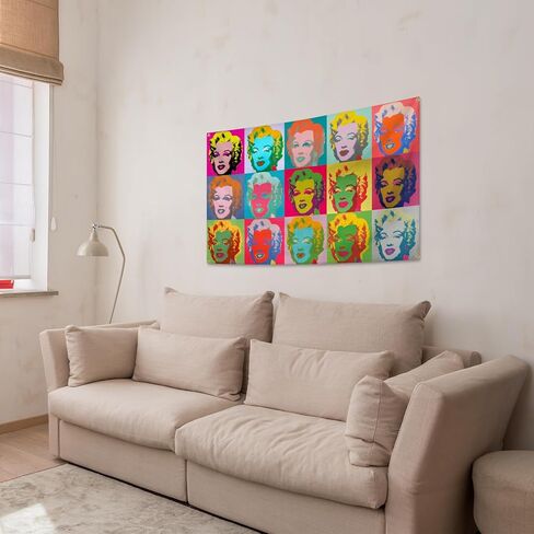 ملصق جداري فني من WEboL، لافتة مارلين نسيج مونرو مقاومة للبهتان - ألوان زاهية عصرية لديكور غرفة البنات وديكور مسكن الكلية مع 4 حلقات نحاسية 3 × 5 أقدام in Kuwait