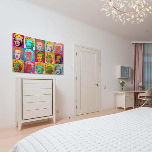 ملصق جداري فني من WEboL، لافتة مارلين نسيج مونرو مقاومة للبهتان - ألوان زاهية عصرية لديكور غرفة البنات وديكور مسكن الكلية مع 4 حلقات نحاسية 3 × 5 أقدام in Kuwait