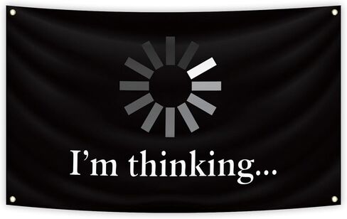 MKNAZ أنا أفكر نسيج ميمي نمط العلم 3 × 4FT الجدار معلقة غرفة النوم الجامعة متعة غرفة نوم الجدار ملصق الديكور مع 4 الحلقات النحاسية in Kuwait