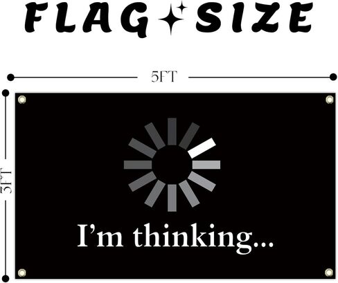 MKNAZ أنا أفكر نسيج ميمي نمط العلم 3 × 4FT الجدار معلقة غرفة النوم الجامعة متعة غرفة نوم الجدار ملصق الديكور مع 4 الحلقات النحاسية in Kuwait