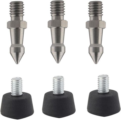 Rigdance حامل ثلاثي القوائم Monopod سبايك من المطاط والفولاذ المقاوم للصدأ مع برغي 3/8-16 (3 قطع مطاطية + 3 قطع معدنية) in Kuwait