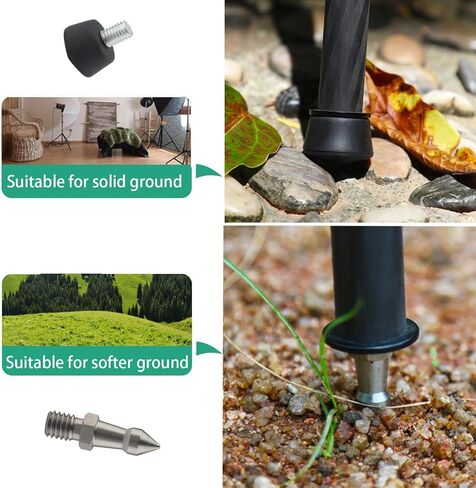 Rigdance حامل ثلاثي القوائم Monopod سبايك من المطاط والفولاذ المقاوم للصدأ مع برغي 3/8-16 (3 قطع مطاطية + 3 قطع معدنية) in Kuwait