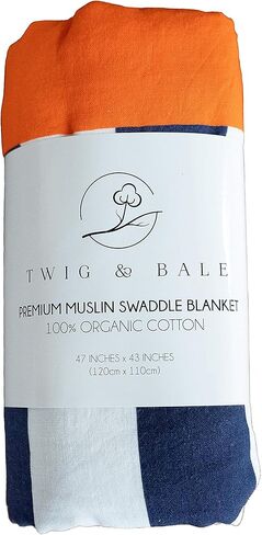 Auburn Baby Blanket Organic Cotton Muslin Swaddle Blanket - 47" x 43" - Fans of Auburn Baby Gift for Boys Girls Newborn Receiving Blankets in Kuwait