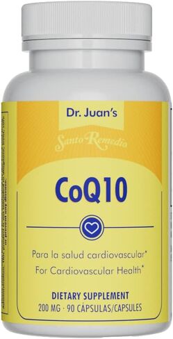 Santo Remedio CoQ10, Supports a Healthy Cardiovascular System, Dietary Supplement, 200 mg Per Serving, No Artificial Flavors, No Artificial Colors, 90 Capsules, 3-Month Supply in Kuwait
