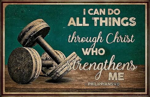Cusde Gym Motivational Sign I Can Do All Things Through Christ For Gym Workout Sign Fitness Sign Workout Room Decor Inspirational Posters Gym Wall Art 8x12 in Saudi Arabia