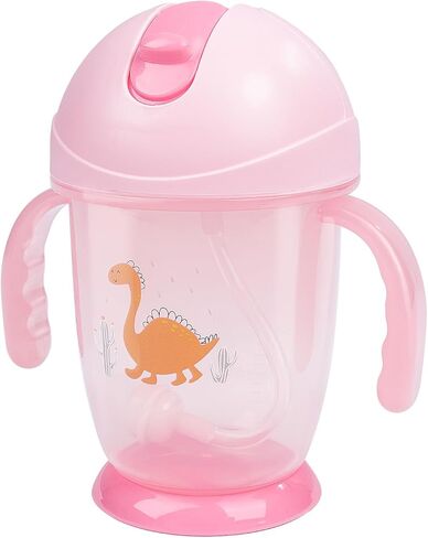 wooshwa Weighted Straw Baby Sippy Cup With Handles,Kids Water Bottle For 12+ Months Baby,10 Ounce(Pink) in Kuwait
