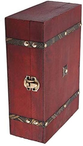 HURRISE Retro Wooden Box,Old Fashioned Antique Jewelry Suitcase Box Trunk Wooden Storage Case, Jewelry Decorative Trinket Box, Handmade Vintage Wooden Treasure Chest Organizer Vintage Box in Saudi Arabia