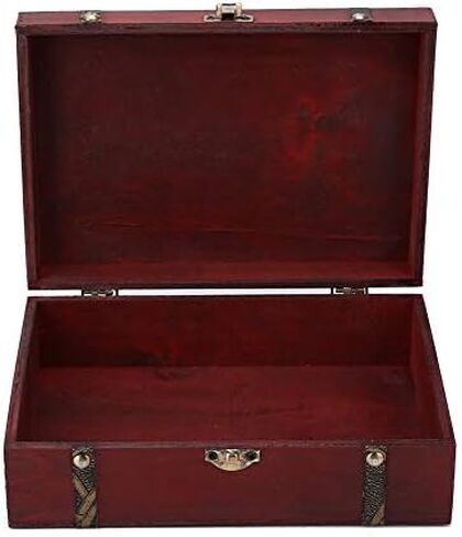 HURRISE Retro Wooden Box,Old Fashioned Antique Jewelry Suitcase Box Trunk Wooden Storage Case, Jewelry Decorative Trinket Box, Handmade Vintage Wooden Treasure Chest Organizer Vintage Box in Saudi Arabia