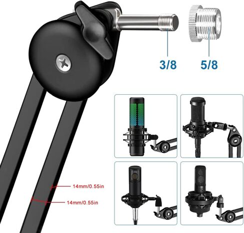 ذراع ميكروفون، حامل ذراع بوم قابل للتعديل للتعليق على شكل مقص للبودكاست والتسجيل والبث in Kuwait