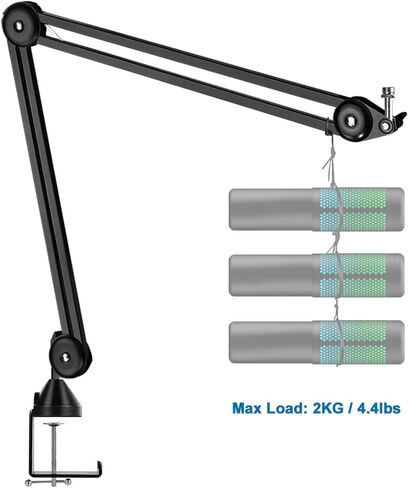 ذراع ميكروفون، حامل ذراع بوم قابل للتعديل للتعليق على شكل مقص للبودكاست والتسجيل والبث in Kuwait