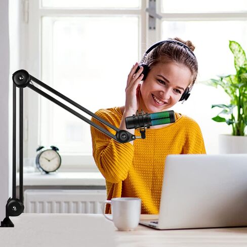 ذراع ميكروفون، حامل ذراع بوم قابل للتعديل للتعليق على شكل مقص للبودكاست والتسجيل والبث in Kuwait