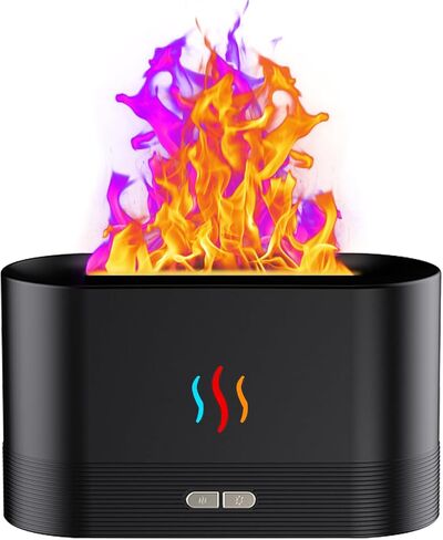 مرطب ناشر الزيوت العطرية من لوبورس، موزع رائحة هواء لهب 7 ألوان، موزع رائحة الهواء مناسب للمنزل والمكتب والجيم، مرطب رذاذ بارد بدون ضوضاء مع إيقاف تلقائي بدون ماء in Kuwait