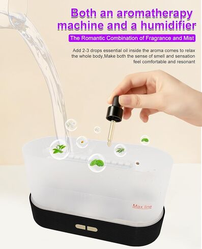 مرطب ناشر الزيوت العطرية من لوبورس، موزع رائحة هواء لهب 7 ألوان، موزع رائحة الهواء مناسب للمنزل والمكتب والجيم، مرطب رذاذ بارد بدون ضوضاء مع إيقاف تلقائي بدون ماء in Kuwait