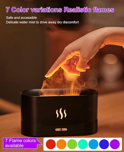 مرطب ناشر الزيوت العطرية من لوبورس، موزع رائحة هواء لهب 7 ألوان، موزع رائحة الهواء مناسب للمنزل والمكتب والجيم، مرطب رذاذ بارد بدون ضوضاء مع إيقاف تلقائي بدون ماء in Kuwait