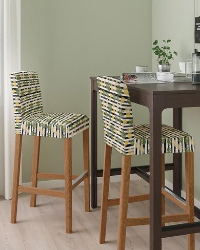 PIEPLE Burnt Orange Bar Stool Cover Set of 2, Modern Geometric Oil Painting Abstract Art Stretch Removable Bar Stool Chair Covers with Backs Pub Counter Stool Chair Slipcover for Dining Room Cafe in Saudi Arabia