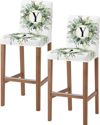 PIEPLE Burnt Orange Bar Stool Cover Set of 2, Modern Geometric Oil Painting Abstract Art Stretch Removable Bar Stool Chair Covers with Backs Pub Counter Stool Chair Slipcover for Dining Room Cafe in Kuwait