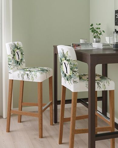 PIEPLE Burnt Orange Bar Stool Cover Set of 2, Modern Geometric Oil Painting Abstract Art Stretch Removable Bar Stool Chair Covers with Backs Pub Counter Stool Chair Slipcover for Dining Room Cafe in Kuwait